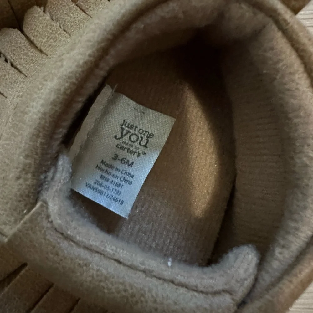 Carters Tan Kids Moccasins